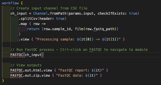 Fehler-Unterstreichung