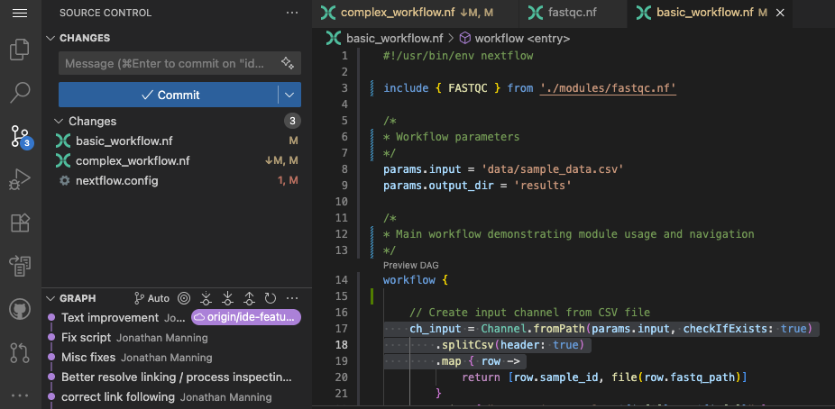 Quellcodeverwaltungs-Panel