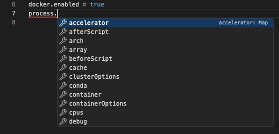 Auto-completamento config
